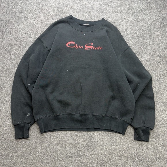 Vintage Other - Vintage Ohio State Sweatshirt Men's Made In Usa Black/red 90s Distressed Size L